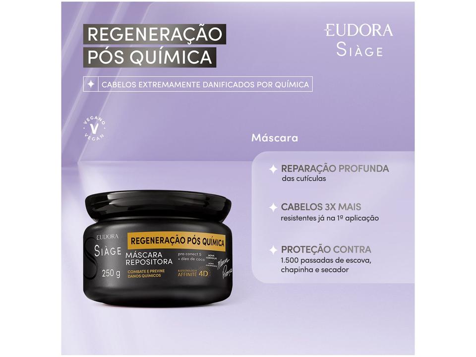 Máscara Capilar Repositora Eudora Siàge Regeneração Pós Química 250g - 1