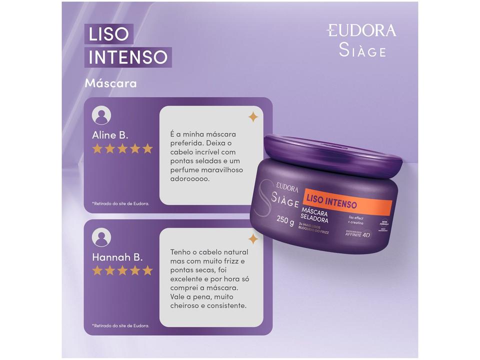 Máscara Capilar Seladora Eudora Siàge Liso Intenso 250g - 2