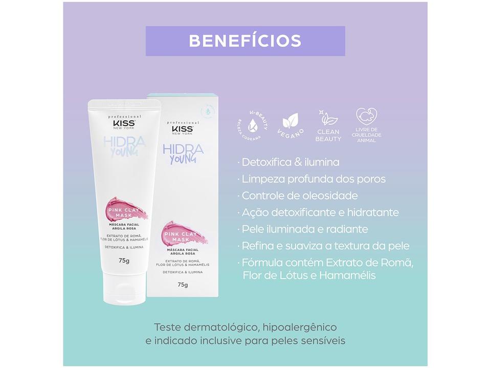 Máscara Facial Detox Kiss New York Hidra Young - Argila Rosa 75g - 4