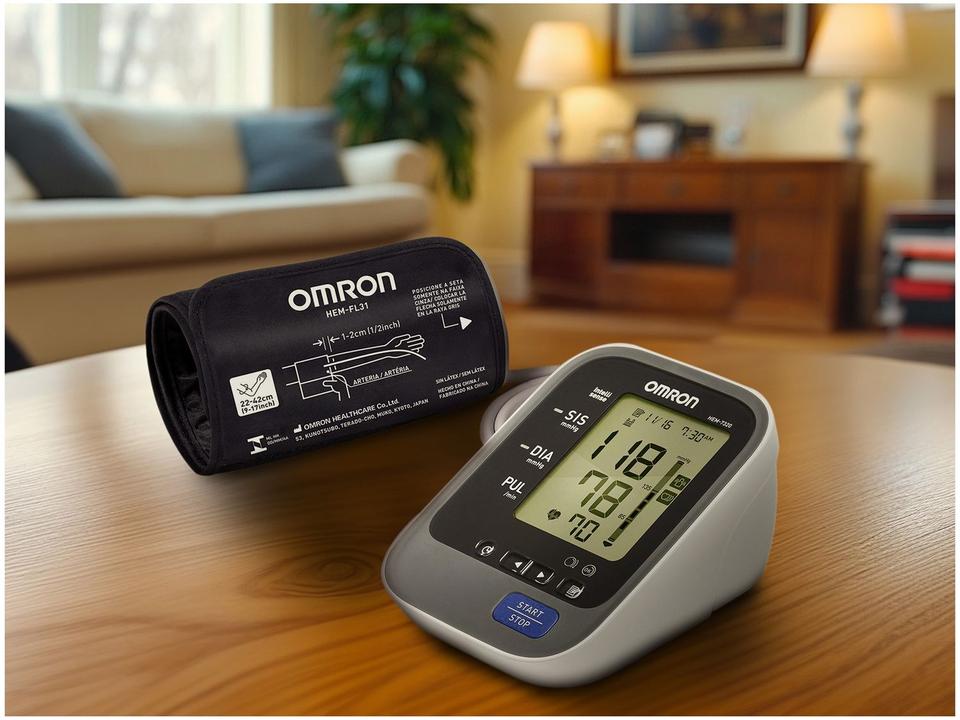 Medidor de Pressão Arterial de Braço Digital Omron Automático ELITE+ HEM-7320 - 13
