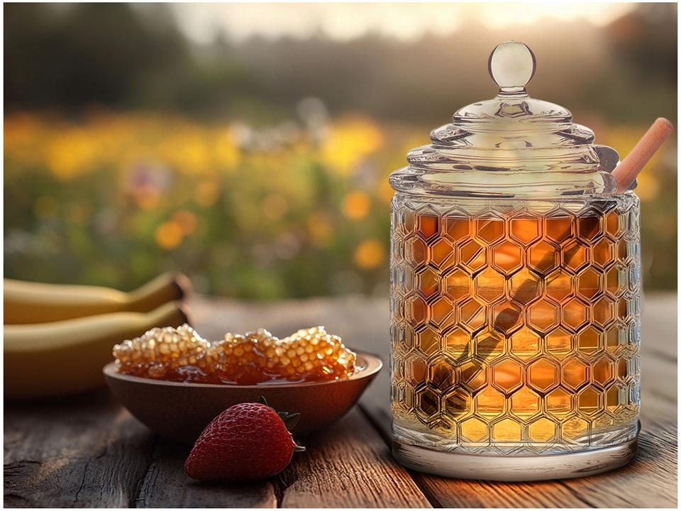 Meleira de Vidro Hauskraft Sweet com Colher 320ml - 1