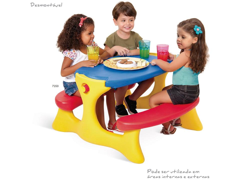 Mesa com 2 Banquetas Infantil Bandeirante Recreio - 2