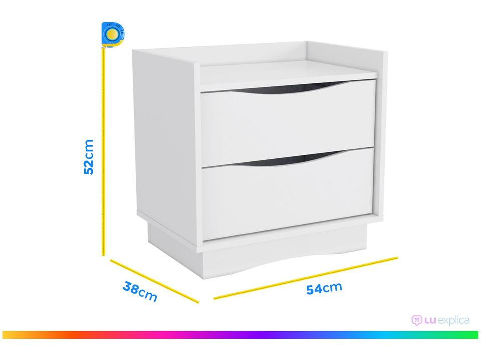 Mesa de Cabeceira 2 Gavetas Kansas Kappesberg - 2