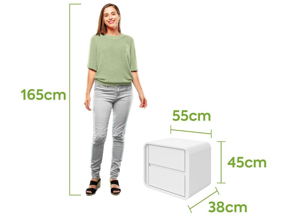 Mesa de Cabeceira 2 Gavetas Loop Móveis Lopas - 2