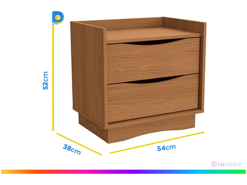 Mesa de Cabeceira 2 Gavetas M261-CN Kappesberg - 3