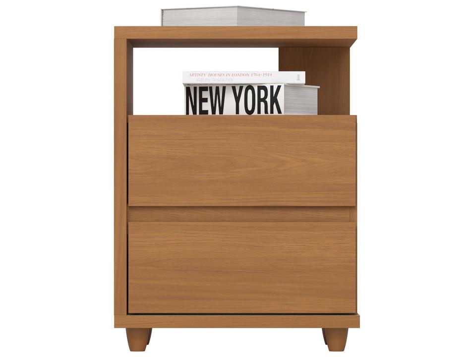 Mesa de Cabeceira Moderna 2 Gavetas Campeche Móveis Henn - 4