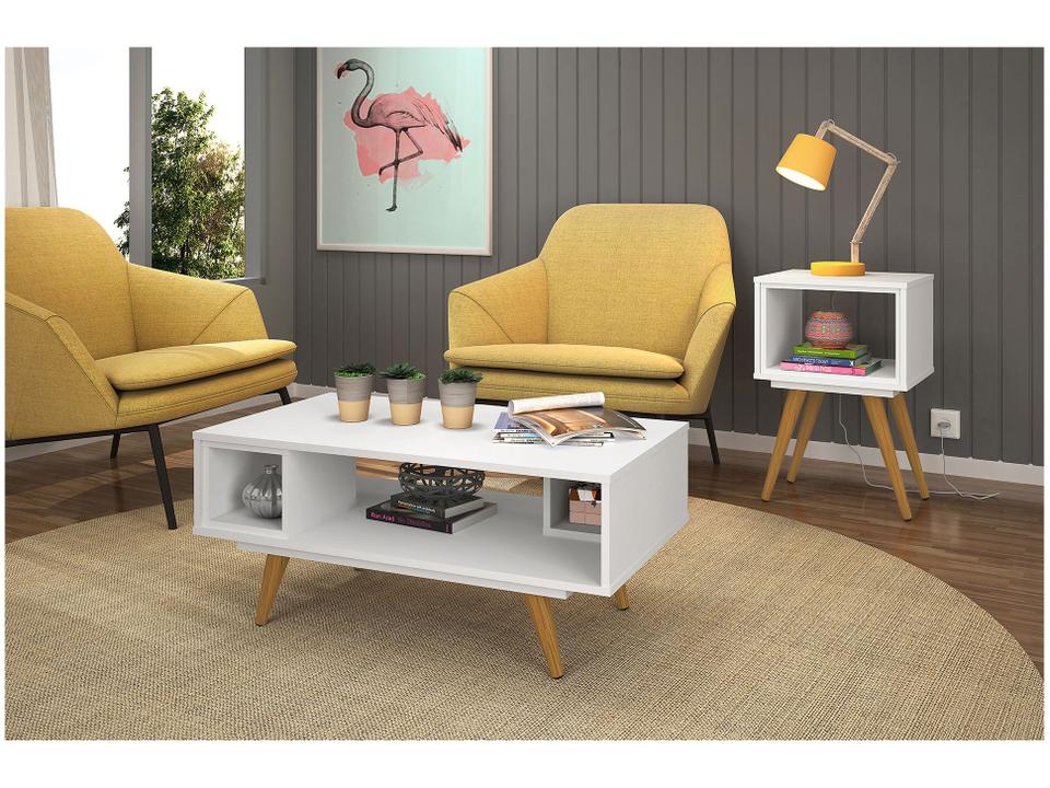 Mesa de Centro de Madeira Pés Palito Retrô 45 Olivar Móveis - 1