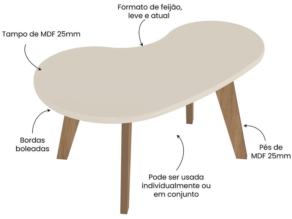 Mesa de Centro de MDF Orgânica Artely - 1