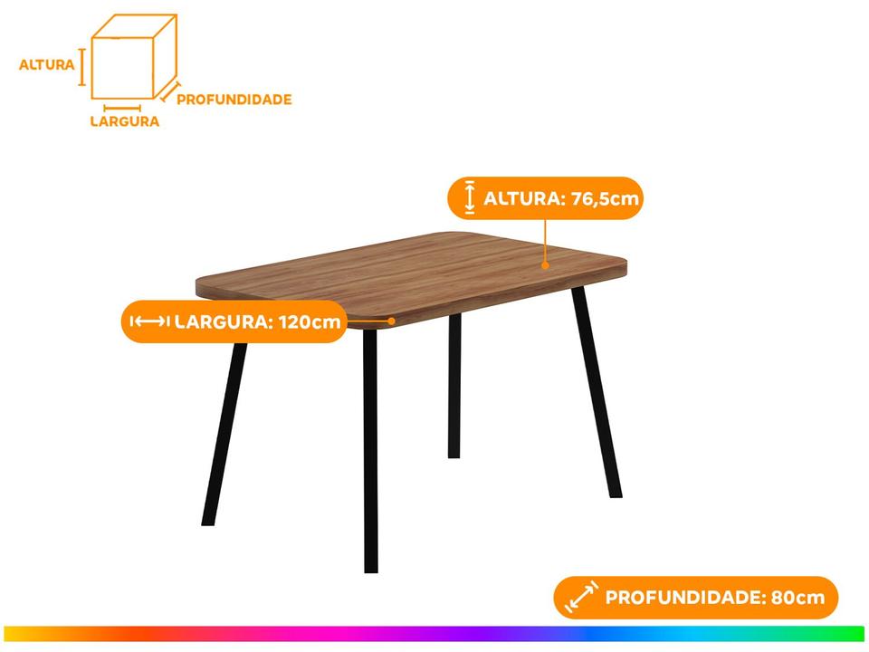 Mesa de Cozinha 4 Cadeiras Retangular Luci Carraro - 1