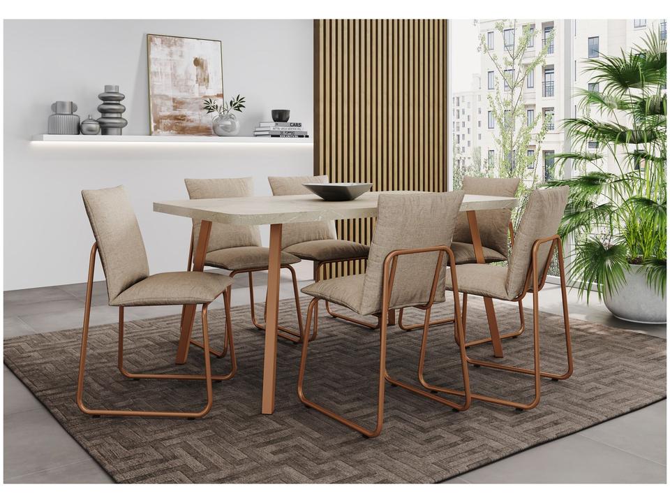 Mesa de Cozinha 6 Cadeiras Retangular Bruna Carraro - 2