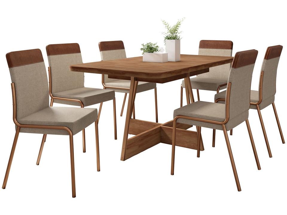 Mesa de Cozinha 6 Cadeiras Retangular Lua Carraro - 3