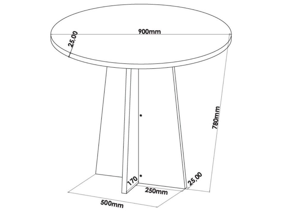 Mesa de Jantar 4 Cadeiras 4 Lugares Redonda Mel Blonde e Marfim Viero Móveis Vilage - 5