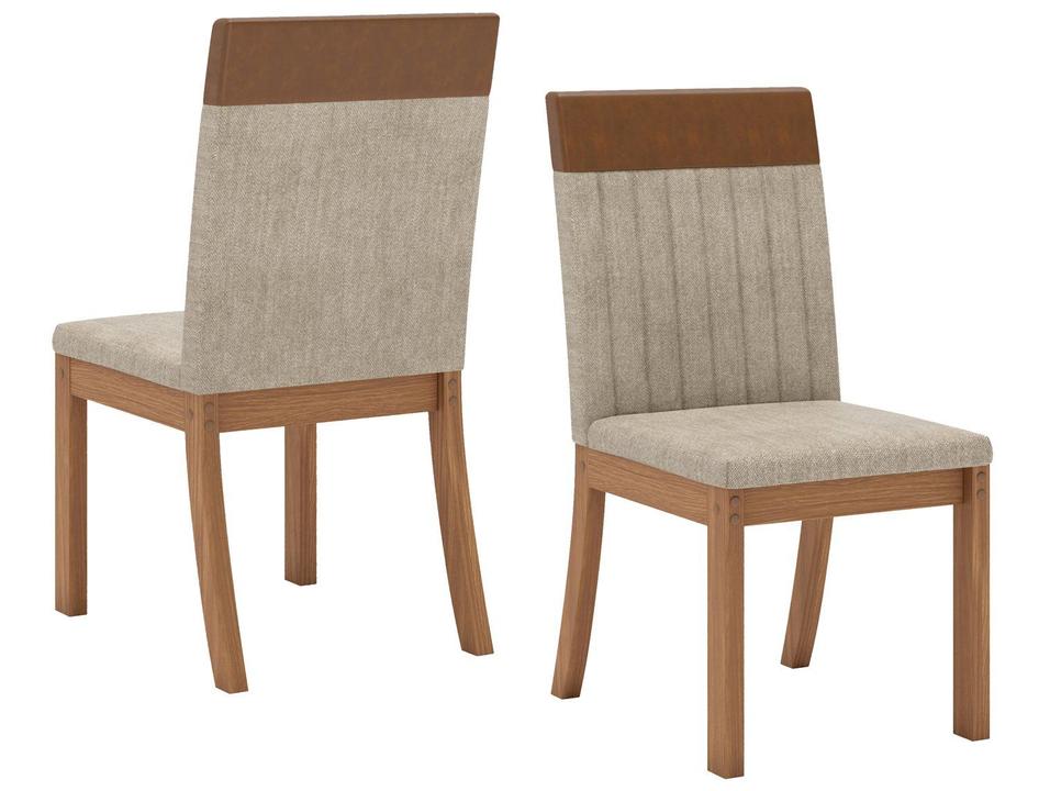 Mesa de Jantar 4 Cadeiras 4 Lugares Retangular Cinamomo Off White Caramelo e Creme Móveis Henn Nathalí - 11