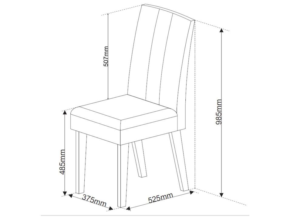 Mesa de Jantar 4 Cadeiras 4 Lugares Retangular Mel Bronze e Off White Viero Móveis Vigo - 4