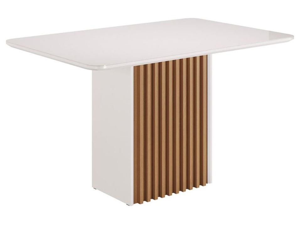 Mesa de Jantar 4 Cadeiras 4 Lugares Retangular Mel e Off White Sonetto Móveis Cris - 6