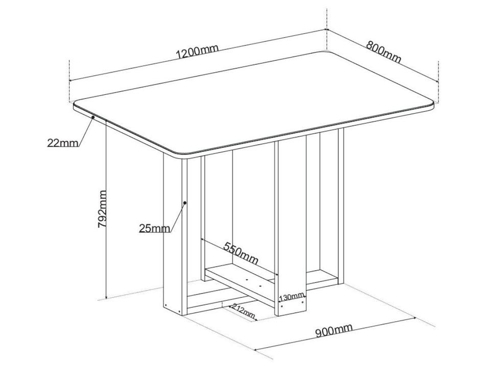 Mesa de Jantar 4 Cadeiras 4 Lugares Retangular Mel Off White e Marfim Viero Móveis Dona - 4