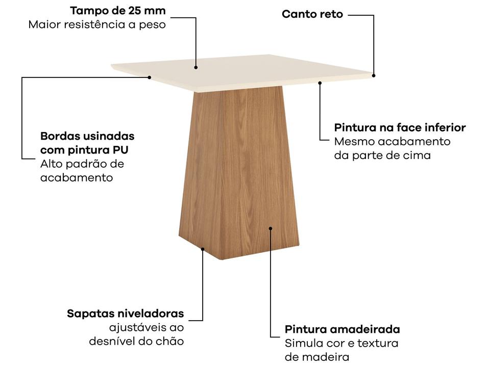 Mesa de Jantar 4 Cadeiras Quadrada Henn Dora - 1