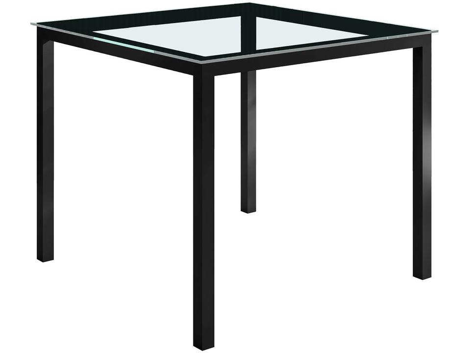 Mesa de Jantar 4 Cadeiras Quadrada Preta Tampo de Vidro Artefamol Florença - 4