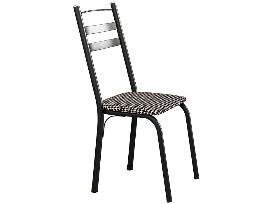 Mesa de Jantar 4 Cadeiras Quadrada Preta Tampo de Vidro Artefamol Léia Capri - 5