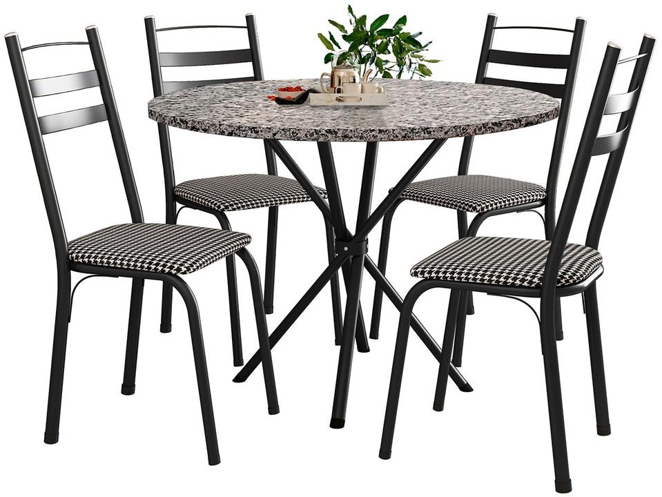 Mesa de Jantar 4 Cadeiras Redonda Artefamol América Capri - 2