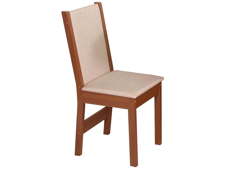 Mesa de Jantar 4 Cadeiras Redonda Naturalle e Off-White Elane Móveis São Carlos - 5