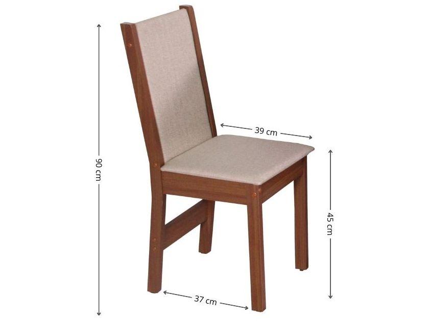 Mesa de Jantar 4 Cadeiras Redonda Naturalle e Off-White Elane Móveis São Carlos - 7