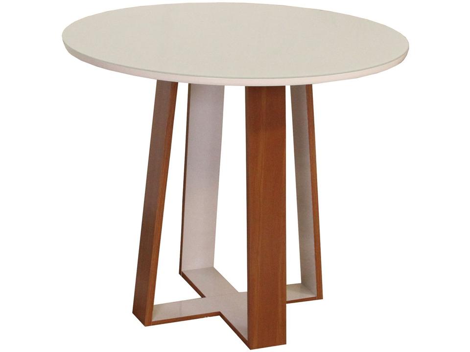 Mesa de Jantar 4 Cadeiras Redonda Naturalle e Off-White Tampo de Vidro Laís Móveis São Carlos - 4