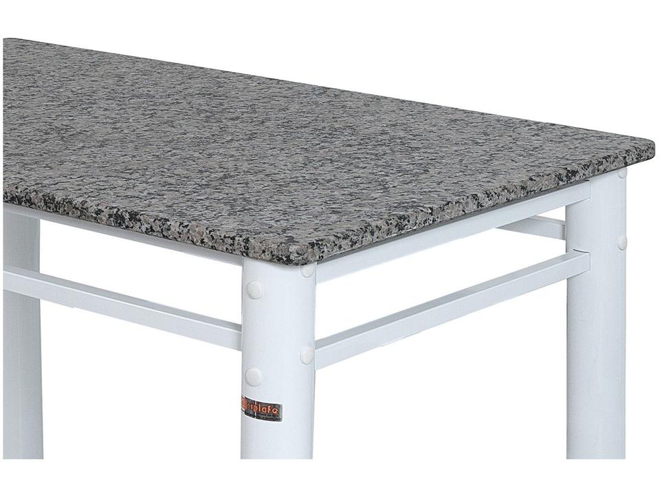 Mesa de Jantar 4 Cadeiras Retangular Aço Tampo Granito Poeme Ciplafe - 7