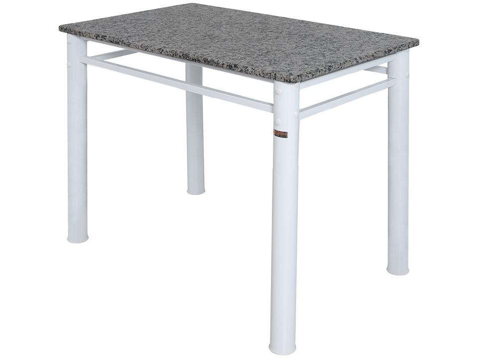 Mesa de Jantar 4 Cadeiras Retangular Aço Tampo Granito Poeme Ciplafe - 3