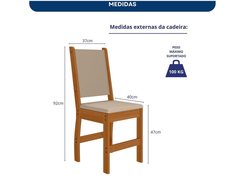 Mesa de Jantar 4 Cadeiras Retangular Bellagio Poliman Móveis - 2