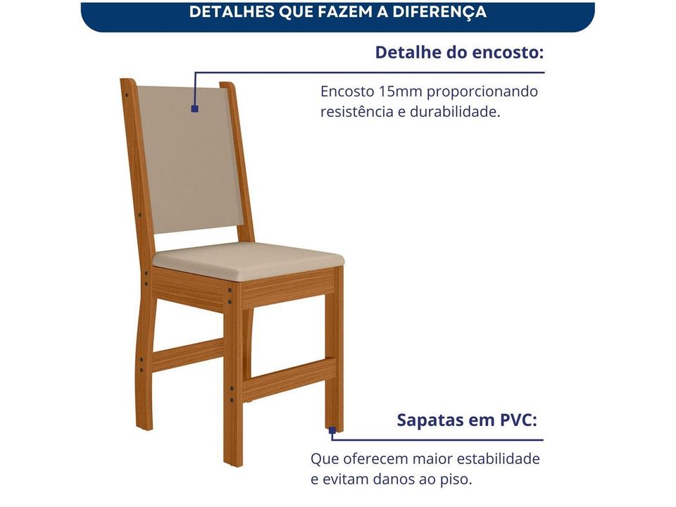 Mesa de Jantar 4 Cadeiras Retangular Bellagio Poliman Móveis - 4