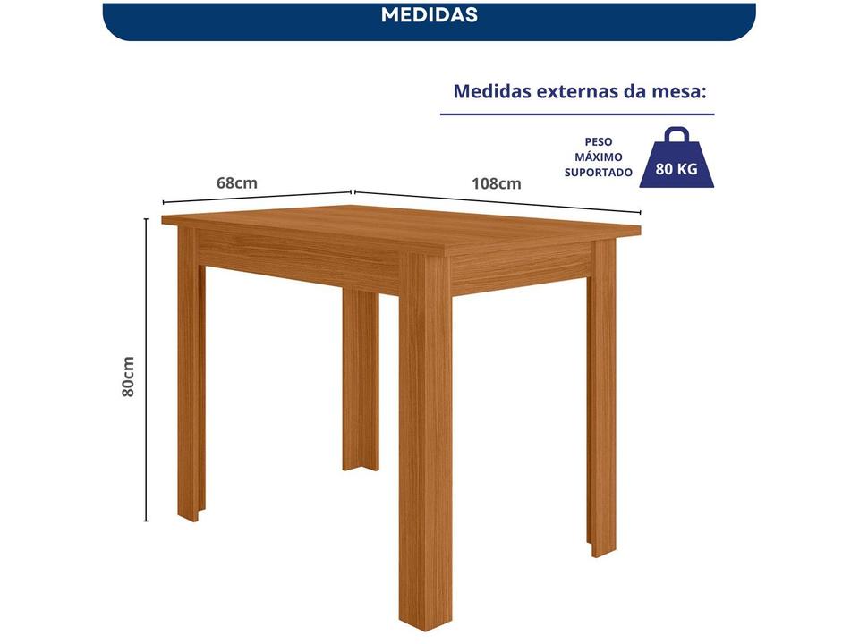 Mesa de Jantar 4 Cadeiras Retangular Bellagio Poliman Móveis - 7