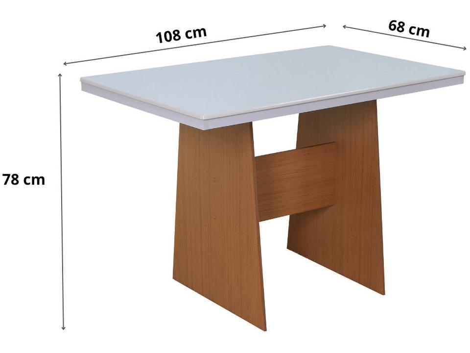 Mesa de Jantar 4 Cadeiras Retangular Cinamomo/Off White Destak Móveis São Carlos - 4