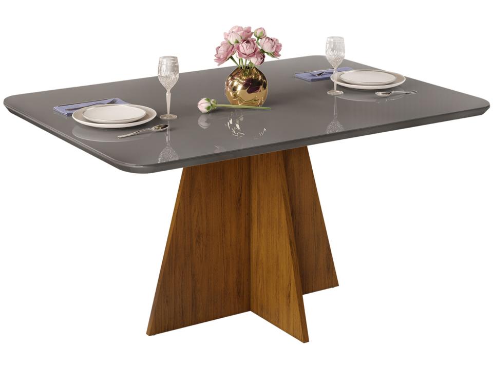 Mesa de Jantar 4 Cadeiras Retangular Cinza e Saara DJ Móveis Siena - 5