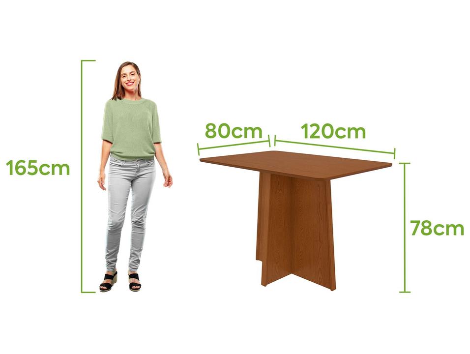 Mesa de Jantar 4 Cadeiras Retangular Frassino Móveis Lopas Celebrare - 4