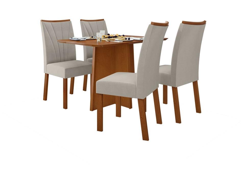 Mesa de Jantar 4 Cadeiras Retangular Frassino Móveis Lopas Celebrare - 6