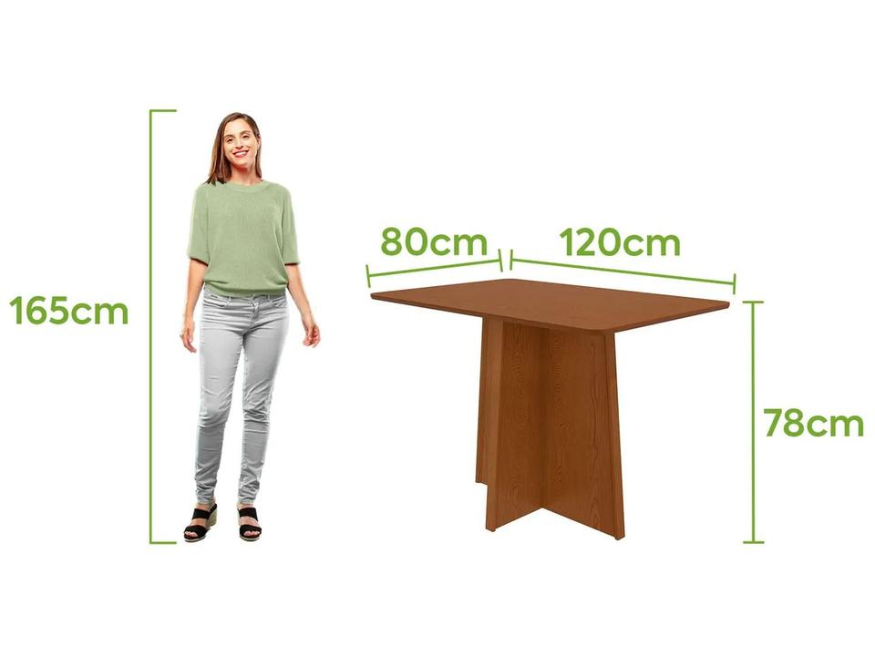 Mesa de Jantar 4 Cadeiras Retangular Frassino Móveis Lopas Celebrare - 5