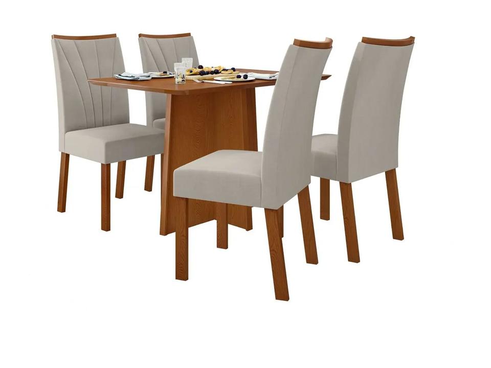 Mesa de Jantar 4 Cadeiras Retangular Frassino Móveis Lopas Celebrare - 7