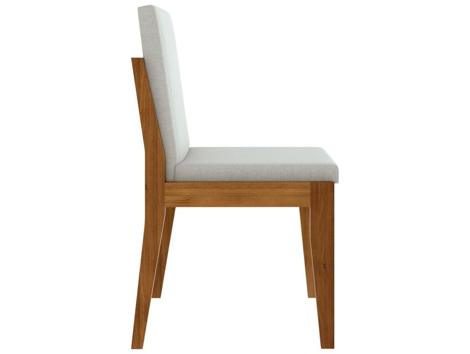 Mesa de Jantar 4 Cadeiras Retangular Madeira Maciça com vidro Nesher Donna - 6
