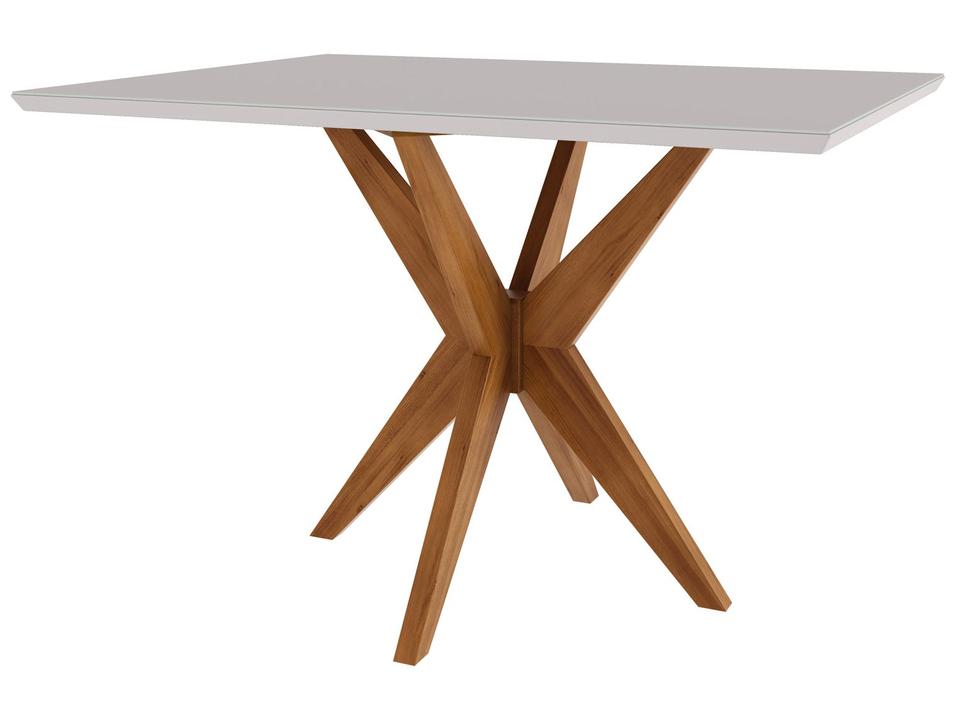 Mesa de Jantar 4 Cadeiras Retangular Madeira Maciça com vidro Nesher Donna - 4