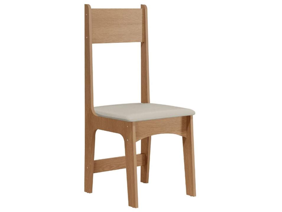 Mesa de Jantar 4 Cadeiras Retangular Mel e Off White Sonetto Móveis Amanda - 4