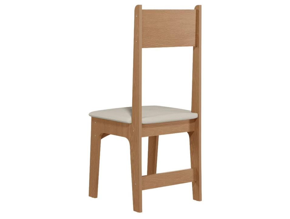 Mesa de Jantar 4 Cadeiras Retangular Mel e Off White Sonetto Móveis Amanda - 5