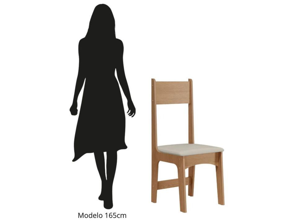 Mesa de Jantar 4 Cadeiras Retangular Mel e Off White Sonetto Móveis Amanda - 9