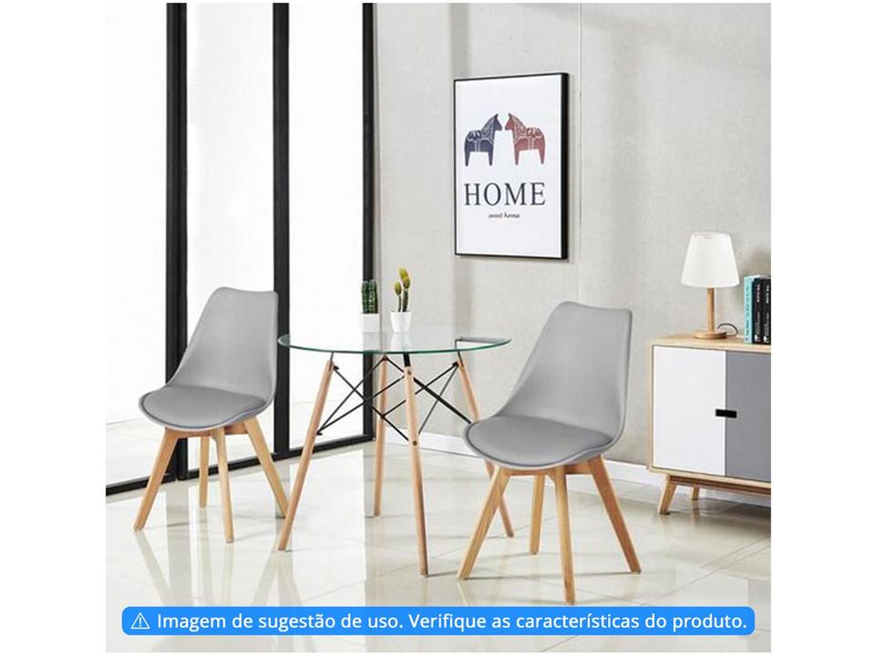 Mesa de Jantar 4 Lugares Redonda Tampo de Vidro - 3