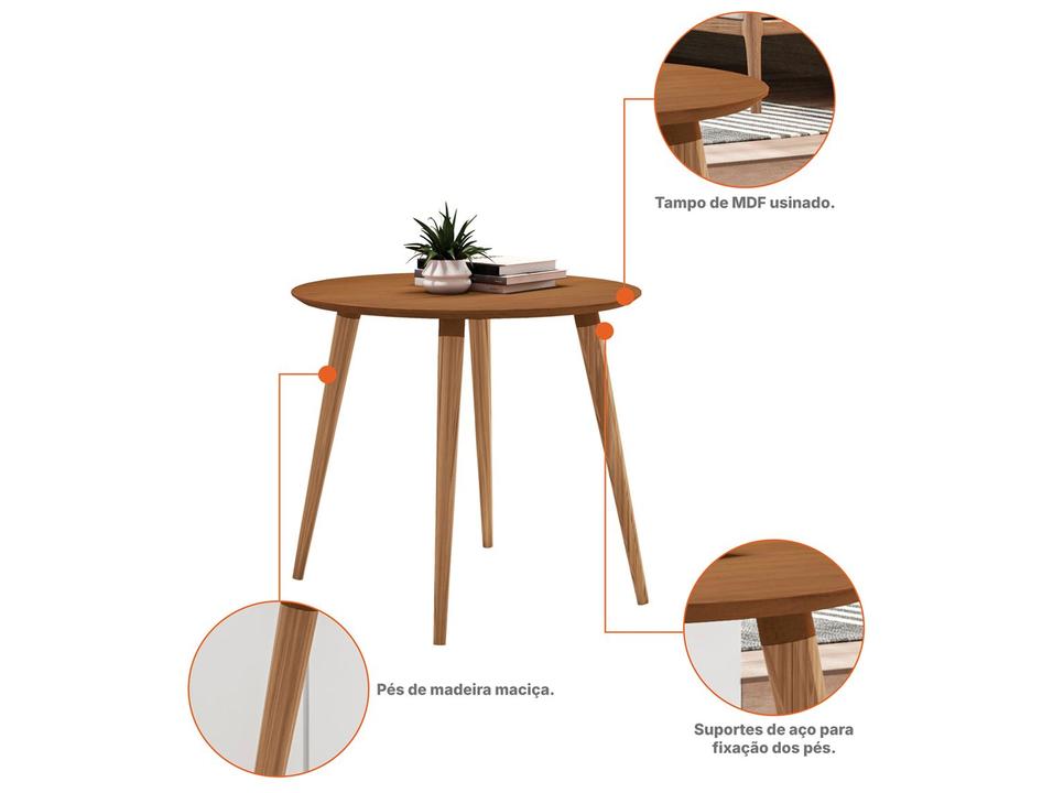 Mesa de Jantar 4 Lugares Redondo Cedro Casa D Veneza - 1