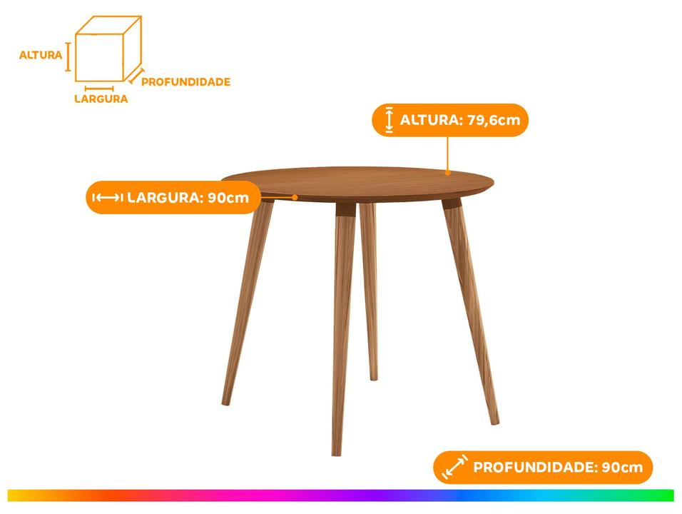 Mesa de Jantar 4 Lugares Redondo Cedro Casa D Veneza - 2