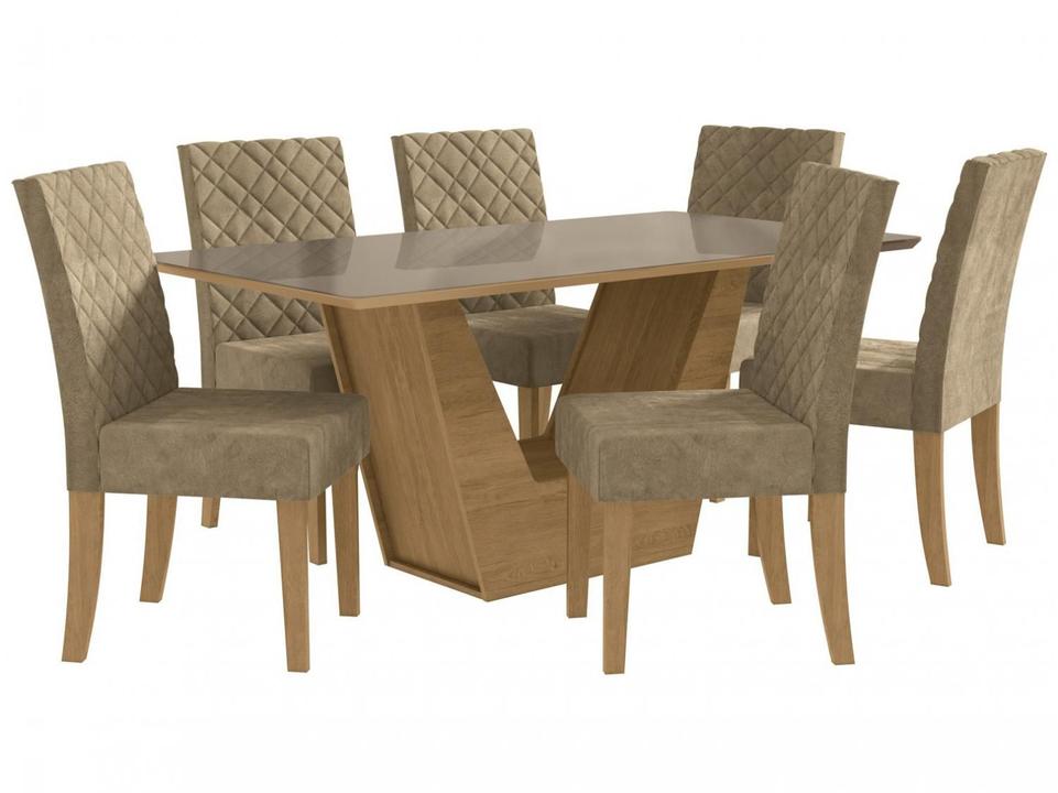 Mesa de Jantar 6 Cadeiras 6 Lugares Retangular - 2
