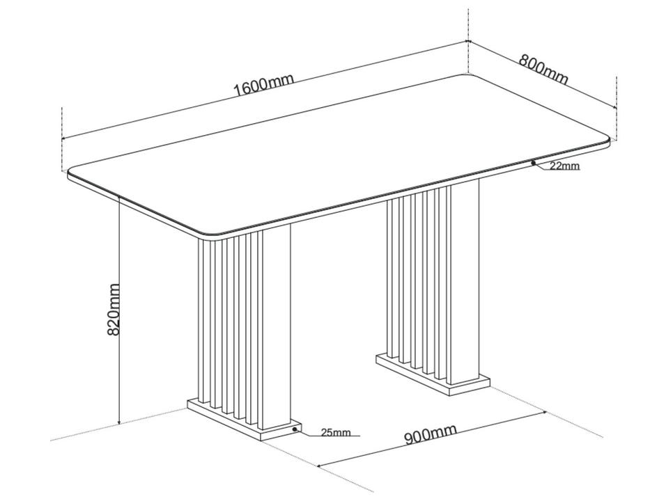 Mesa de Jantar 6 Cadeiras 6 Lugares Retangular Mel Bronze e Off White Viero Móveis Vigo - 3
