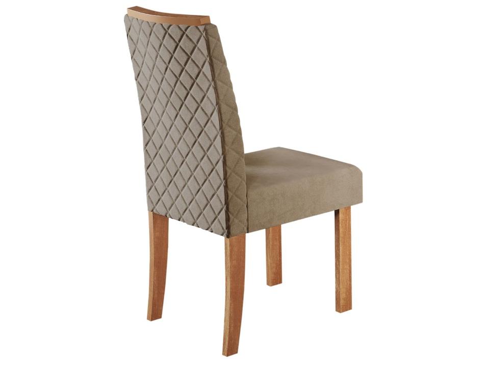 Mesa de Jantar 6 Cadeiras 6 Lugares Retangular Mel e Off White Sonetto Móveis Cris - 7