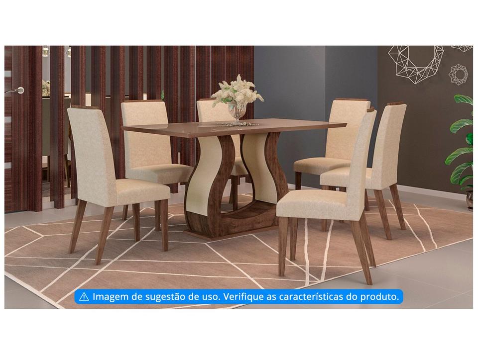 Mesa de Jantar 6 Cadeiras 6 Lugares Retangular - 2